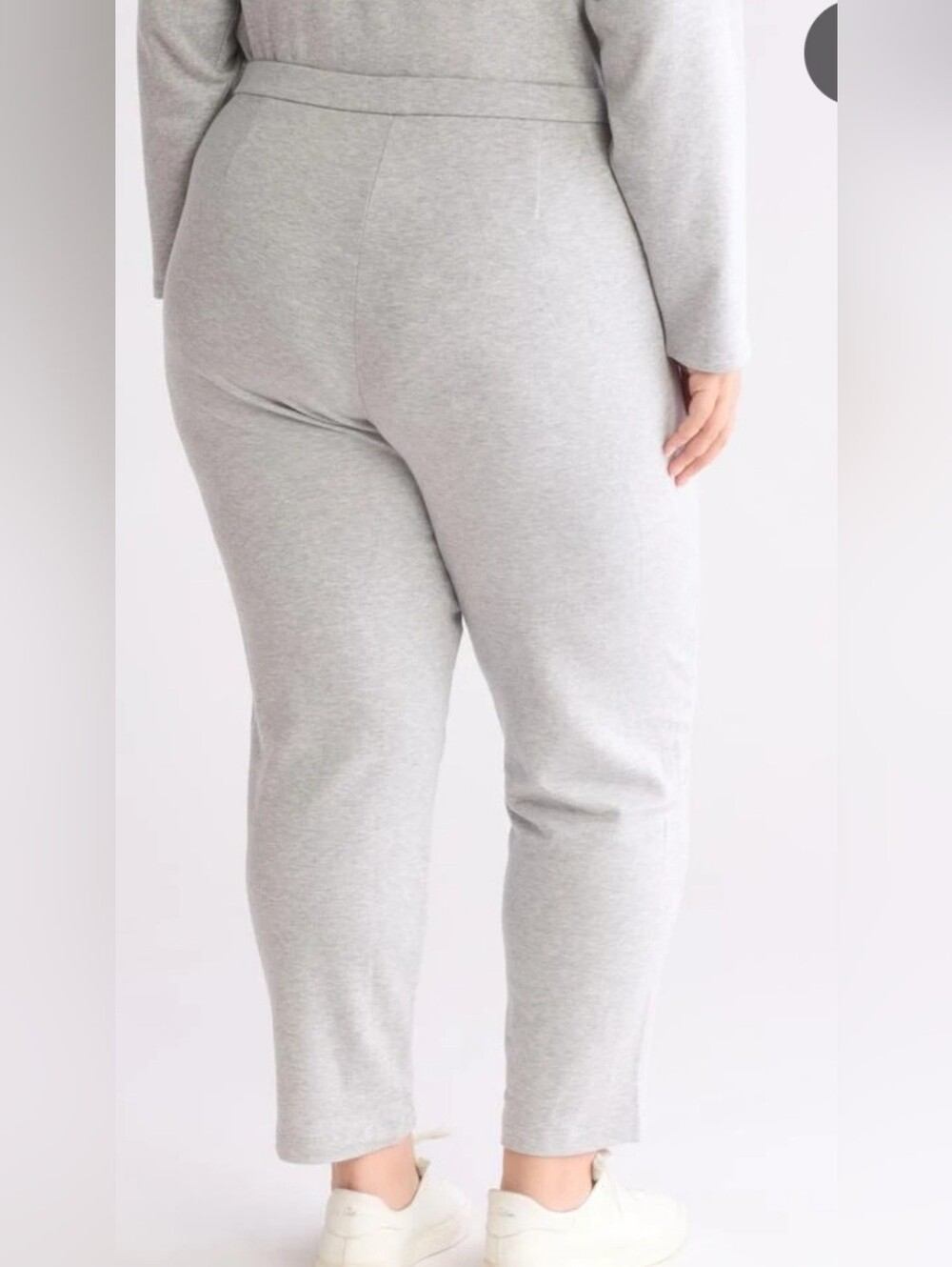 Eileen Fisher Light Gray Knit Tapered Lounge Pants
